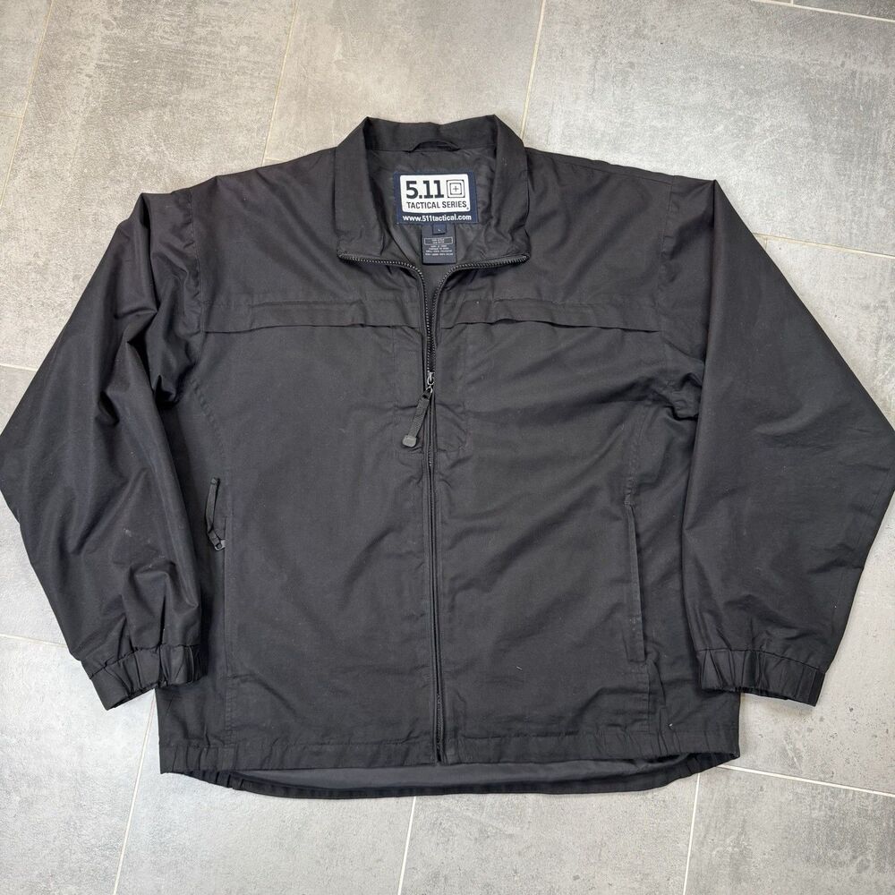5.11 Tactical Response Jacket Mens Large Black Full Zip Lightweight Windbreaker